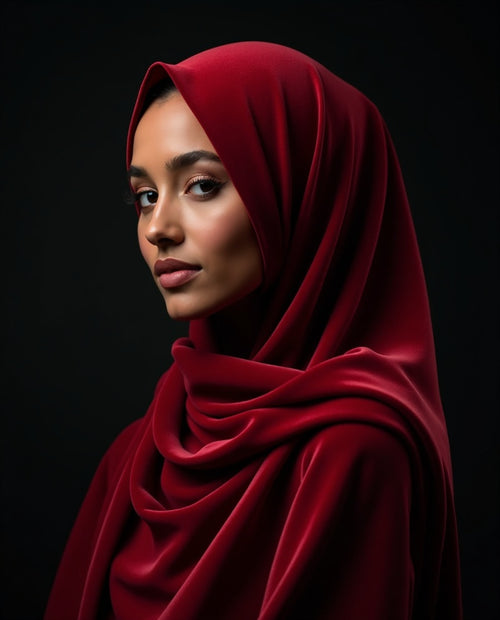 Velvet Touch Hijab — Garnet